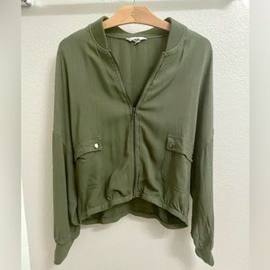 JACK BY BB DAKOTA Olive Green Bomber Jacket - Size Small